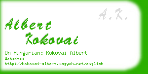 albert kokovai business card